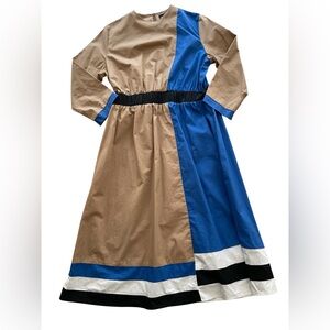 Bellini Colorblock Long Sleeve Midi Dress